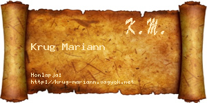 Krug Mariann névjegykártya